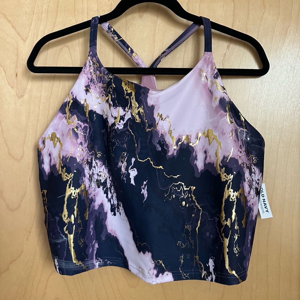 Purple Metallic Old Navy Active Sports Bra Size 2X
